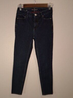 Women's White House Black Market Dark Wash Skinny Crop Jeans Size 0